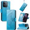 JIUNINE Cover a Libro in Pelle per XIAOMI Redmi 17C 5G, Blu | Custodia Portafoglio Antiurto in Pelle Sintetica, Motivo Farfalle 3D, Portacarte, Supporto Regolabile, Chiusura Magnetica