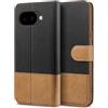 BEZ Cover per Pixel 10a, Custodia per Portafoglio Google Pixel 10a Protettiva in Tela e PU Pelle Portafoglio Flip Cover con Chiusura Magnetica, Nero