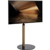 AOKCOS Supporto TV da Pavimento per 32-65 Pollici, Design con Rete in Alluminio, Porta TV con Base in Vetrocon e funzione di inclinazione, Girevole, Carico 40 kg VESA 100x100-400x400 mm(dorato)