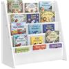 SONGMICS Libreria per Bambini, Scaffale a 4 Ripiani, 62,4 x 25 x 60 cm | Porta Libri, Organizzatore in MDF e Tessuto Oxford, Sicuro e Stabile, Bianco Nuvola e Bianco, Collezione TEZA GKR079WB01