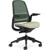 Steelcase Sedia da ufficio ergonomica: Series 1, supporto lombare, Olivine | Consegnata assemblata, ruote universali, materiali premium, fino a 150 kg e 190 cm, comfort della seduta.