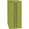 Bisley MultiDrawer, Serie 29, DIN A4, 10 cassetti, Metallo, 604 Verde, 38 x 27,9 x 59 cm