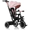 LIONELO Berry Triciclo Evolutivo 2 in 1 per Bambini da 9 Mesi a 5 Anni | Fino a 25 kg, Seduta Girevole a 360°, Grandi Ruote in PU, Montaggio Senza Attrezzi, Cappottina e Maniglione