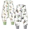 Teechodina Sacco nanna con piedi, 1,5 Tog, 100% cotone, per bambini, tutto l'anno, con gambe, per ragazzi e ragazze