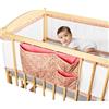 SweetComfort Paracolpi Lettino Neonato Traspirante con Tasca Portaoggetti - Protezione Sbarre per Lettini 60x120 e 70x140 cm - Lettini a 3 e 4 Lati - Rete 3D Bimba - Norma Uni EN 16780 - Rosa Fiorito