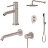 DEGHI Set miscelatore lavabo a muro e bidet con incasso doccia champagne - Oasis