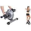 Sunny Health & Fitness Mini Stepper Machine, with Resistance Bands and LCD Monitor + Magnetic Under Desk Mini Exercise Cycle Bike, Dual Function Pedal Exerciser