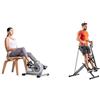Sunny Health & Fitness Magnetic Under Desk Mini Exercise Cycle Bike, Dual Function Pedal Exerciser + Upright Row-N-Ride, Versatile Full-Body Workout Squat Assist Trainer, Easy Setup & Foldable