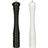 Relaxdays Set di 2 macinae pepe Relaxdays, 40 cm, macina spezie in legno, manuale, macinacon macina in Vetroceramica, bianco e nero