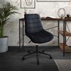 ML-Design Sedia da ufficio ML-Design in velluto nero con struttura in metallo; sedia imbottita con schienale regolabile in altezza e rotante a 360°, ergonomica, ideale per l'home office o l'ufficio