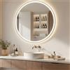 Artforma Specchio da bagno LED Artforma, rotondo, 80 cm, con doppia illuminazione LED, touch screen, riscaldamento, dimmerabile, finitura argento