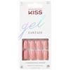 KISS Acrylic Gel French Press-On Nails Kit - Ribbons - Unghie Finte Corte, Dual Form Gel Ricostruzione effetto Unghie, Kit con Colla per Unghie Finte Adesive, Corte e leggermente squadrate