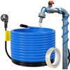 Fiqops Cavo Riscaldante Antigelo per Tubi 6 m, Cavo Scaldante Autoregolante Termostato Integrato per Proteggere Tubature dell'acqua,Tubature Domestiche, e Nastro Adesivo da 10 m, 17 W/M, 230V