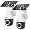 ANRAN 5MP+3MP 24/7 AOV Telecamera Wi-Fi Esterno Senza Fili 2Pz | Rilevamento AI, Telecamera Con 8W Pannello Solare, 360° PTZ Videocamera, Zoom 18x, IP66