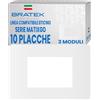 Bratek 10X Placca 3 Moduli Compatibile con Placche BTicino Matix Go | Placche Compatibili MatixGo che Sostituiscono Placchette BTicino MatixGo JA4803JW Colore Bianco - Made in Europe