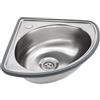 lousriyy Lavabo angolare 44 x 37 x 13,2 cm, fino a 25 kg, triangolare, con tubo di scarico da 80 cm, per il montaggio a parete, in acciaio inox, piccolo lavello per bagno, cucina, garage
