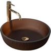 Rea Lavabo da appoggio JODI Lavandino Bagno 400 x 400 x 110 mm Ceramica (marrone)