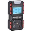 Scondaor,Rilevatore di gas portatile multi qualità dell'aria, 4 monitor di gas grande display digitale, ricarica USB, batteria al litio, con allarme vocale e vibrazioni, colore: nero