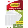 Command Grandi strisce per appendere quadri, bianche, fino a 7,3 kg, 14 paia, confezione facile da aprire