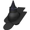 Parotec Passaggio tetto per pali Ø19-90 mm - mattoni in flanella, a doppia copertura per antenna TV, satellite, parafulmine, comunicazione, passaggio con guarnizione EPDM (Ral 9005 - Nero)