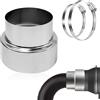 mizikuu Riduzione Canna Fumaria, Tubo Stufa Riduttore da 120 mm a 100 mm Acciaio Inox Riduttore Tubo Della Stufa Cucitura a Spirale con 2 Fascette Stringitubo per Della Stufa