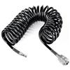 XBAIPIN Tubo Spirale Aria Compressa 6 Metri - Diametro 5x8 mm in PU, | Anti-Scoppio e Anti-Torsione, con Raccordo 1/4 e Attacco Rapido, per Compressore d'Aria, Garage e Officina (Nero)