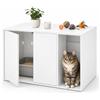 Relaxdays Armadietto per gatti, HBD, 50 x 72 x 50 cm, colore: Bianco | Cava per gatti, 2 scomparti, con porta push-to-aperta, HBD 50 x 72 x 50 cm