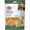 TRIXIE Denta Fun snack al collagene per cani - Pollo, senza glutine - 100 g | Bocconcini a forma di pasticcini da masticare per l'igiene orale - La masticazione prolungata sostiene la salute dentale