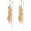 SOUTHPLUS Orecchini Donna Acciaio Inossidabile Ipoallergenici a Goccia Pendenti Lunga Con Nappa per regalo donna compleanno Oro