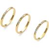 SINGULARU Odisea - Set di 3 anelli da donna in acciaio placcato oro | Anelli in acciaio inox resistenti all'acqua con placcatura in oro 18 carati e zirconi colorati. Misure dalla 10 alla 18.