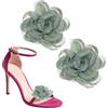 PATIKIL 2 Pezzi Decorazioni Per Scarpe 4 Inch Fiocchi Rimovibili Verde | Per Scarpe Charm A Forma Di Fiore Solido, Per Accessori Da Donna Per Tacchi Alti Abito Elegante