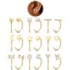 Kakonia Huggie - Orecchini a perno per donne e ragazze, ipoallergenici, in acciaio inossidabile, piccoli orecchini a semicerchio in argento e oro con piccola sfera di zirconia cubica, a forma di cuore, per