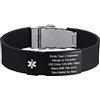 VNOX Braccialetti di allerta medica per uomini e donne, braccialetti sportivi personalizzati con fascia in corda regolabile, braccialetti identificativi medici