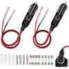 kahdauw 2pcs Adattatore maschio per accensione, presa sigaro, adattatore maschio per accendere, sigaro con cavo di alimentazione 16 AWG 12 V/24 V universale per inverter di auto, pompa ad aria, tazza