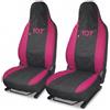 Auto Accessori Lupex Coprisedili Compatibili per 107 2005 al 2014 | Coppia Anteriore, Nero Fucsia, Made In Italy, Copri poggiatesta anteriori integrato, Policotone