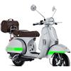 Generico Kit 4 adesivi fasce fascia bande coda parafango decal compatibili con PIAGGIO VESPA P150X P 150 XE LX 150 scegli colore Cod.2007 (069 Verde Fluo)