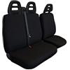 Auto Accessori Lupex - Coprisedili anteriori specifico per furgoni 3 posti universali, set copri sedili anteriori 2+1 doppio e singolo, Made In Italy (Nero, Cintura Alta Trapuntato)
