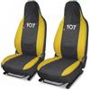 Auto Accessori Lupex Coprisedili Compatibili per 107 2005 al 2014 | Coppia Anteriore, Nero Giallo, Made In Italy, Copri poggiatesta anteriori integrato, Policotone