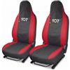 Auto Accessori Lupex Coprisedili Compatibili per 107 2005 al 2014 | Coppia Anteriore, Nero Rosso, Made In Italy, Copri poggiatesta anteriori integrato, Policotone