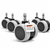 WAGNER Set di 5 ruote per sedia girevole/sedia da ufficio, design morbido, diametro 60 mm, altezza 65 mm, freno a intervallo, perno 11 x 20 mm, portata 50 kg, prodotto in Germania, 02007661