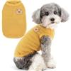 Zunea - Maglietta per cani di taglia piccola, estiva, in morbido tessuto traspirante, vestito basic per cani, top senza maniche per cani, abbigliamento per chihuahua, yorkie e gatti, colore: giallo, S