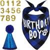 Ainiv Bandana e Cappellino Numero per Compleanno per Cani, Blu | Cappellino Regolabile e Sciarpa Triangolare, Adatti a Cani di Piccola, Media e Grande Taglia, Decorazione per Compleanno