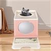 Kedia Casette da toilette per gatti, vassoio per lettiera, scatola per gatti chiusa con pala, ampia scelta di stili (48 x 39 x 34 cm, rosa)