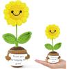 Vicloon Mini Positive Doll, Positive Doll Peluche, Piante in Vaso Positive all'Uncinetto, Mini Girasole Divertenti con Carta Positiva, per Festa di Compleanno Regalo, Familiari Amici Regali
