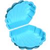 Tiktaktoo Conchiglia per acqua, sabbiera, 2 pezzi, in plastica, con coperchio (turchese con stelle)