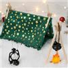 SHOWHEEL Accessori per elfi di Natale, set da campeggio con accessori per porta elfo in miniatura, accessori per casa delle bambole in scala 1:12, set porta elfo con tenda, falò, bollitore e lanterna