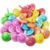 Lectorias 30 Pezzi Trottola in Legno, Trottole Compleanno Bambini Colorati, Giroscopio Mini 6 Colore, Giocattoli Creativi Colorati Artigianali set per Feste di Compleanno o Come Regalo per le Feste