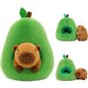 Ourdort Peluche di Capibara con Cuscino a Forma di Avocado(31 cm) | Peluche 2 in 1 rimovibile,Idea regalo per bambini e bambine