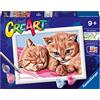 Ravensburger - CreArt Gattini Amici, Kit per dipingere con i numeri 9+ anni