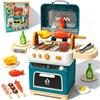 CATCHLUCK Set di giocattoli per barbecue per bambini con rumori di fumo e luce, accessori da cucina, barbecue interattivo per bambini dai 3 agli 8 anni (BLUA)
